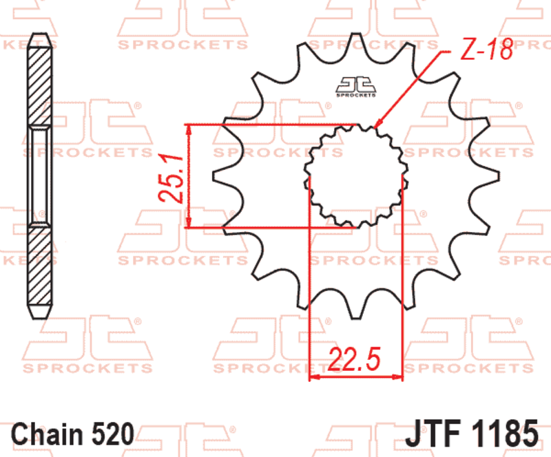 EK/JT Kettenkit 520 MVXZ2 - 17/41-102 - Kettenrad Standard Stahl