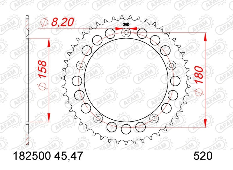 AFAM Kettenkit 520XMR3 15/43-114 - standard Kettenrad