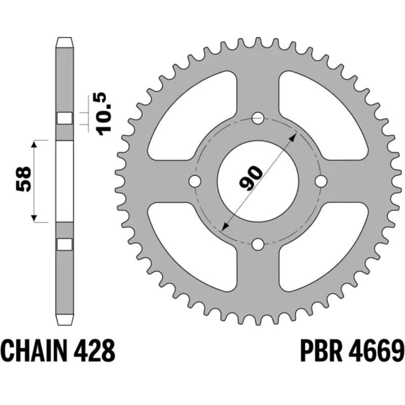 EK/JT Kettensatz 428ZVX – 14/45-122 – Stahl Standard-Kettenrad