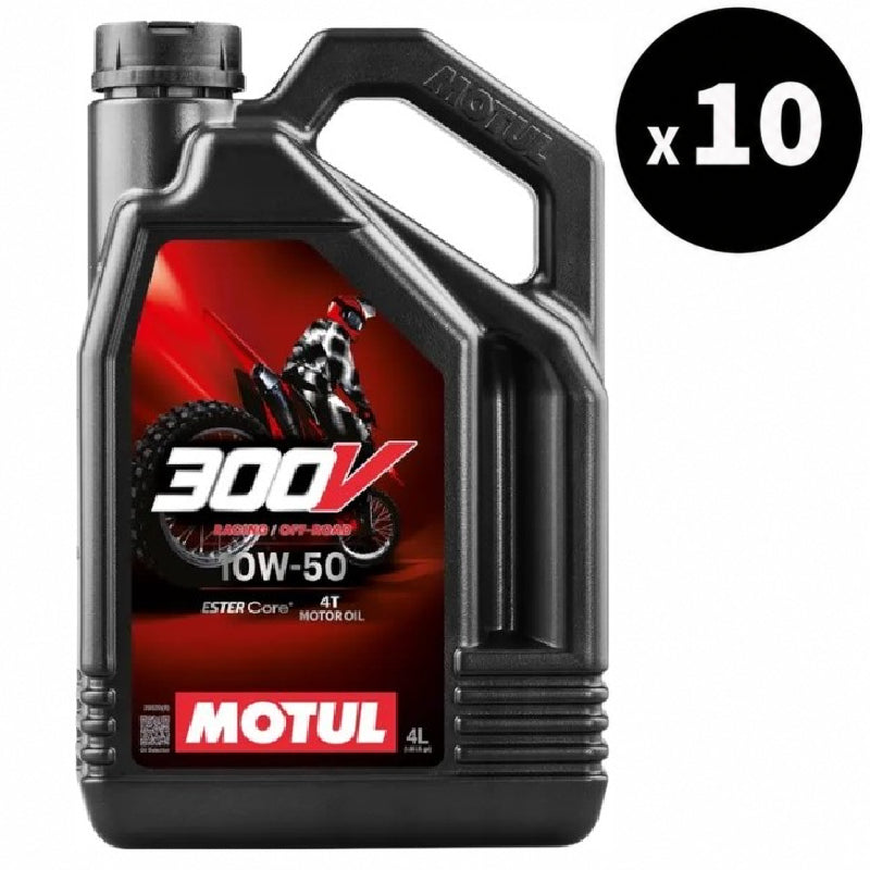 MOTUL 300V Factory Line Off-Road Racing 4T Motoröl 10W-50 4 l (10 Stück)