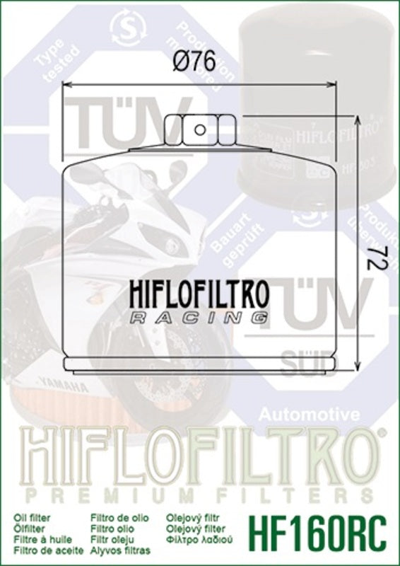 HIFLOFILTRO Racing Ölfilter - HF160RC