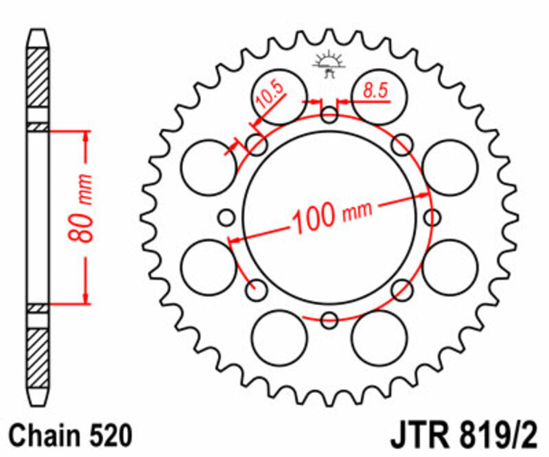 JT SPROCKETS Standard Stahlritzel hinten - 520