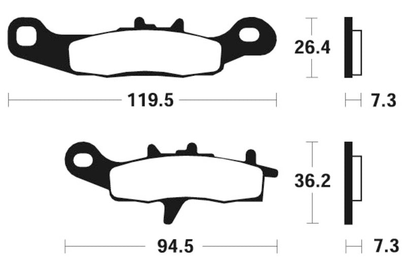 TECNIUM MX/ATV Sintermetall Bremsbeläge - MO226
