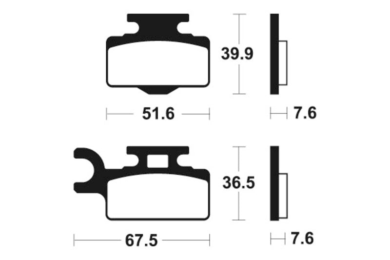 TECNIUM MX/ATV Sintermetall Bremsbeläge - MO252