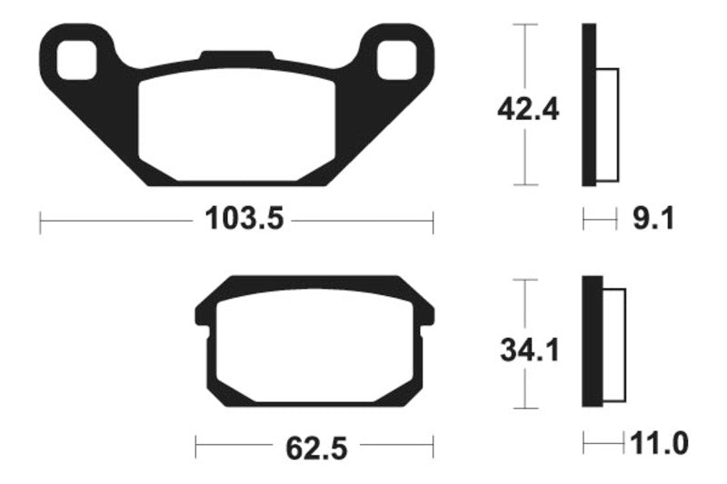 TECNIUM MX/ATV Sintermetall Bremsbeläge - MO348