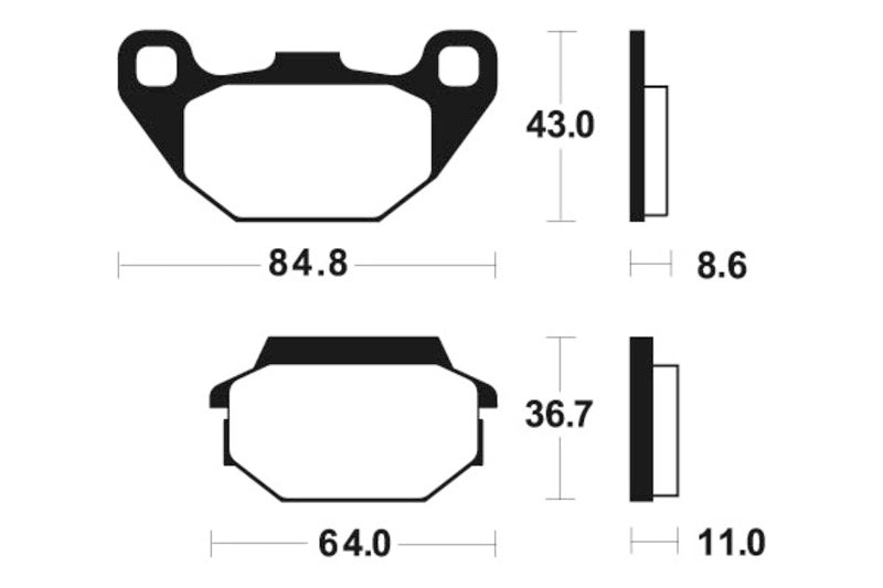 TECNIUM Maxi Scooter Sintermetall Bremsbeläge - MSS249