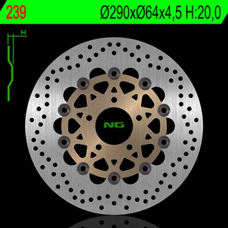 NG BRAKES Bremsscheibe schwimmend rund