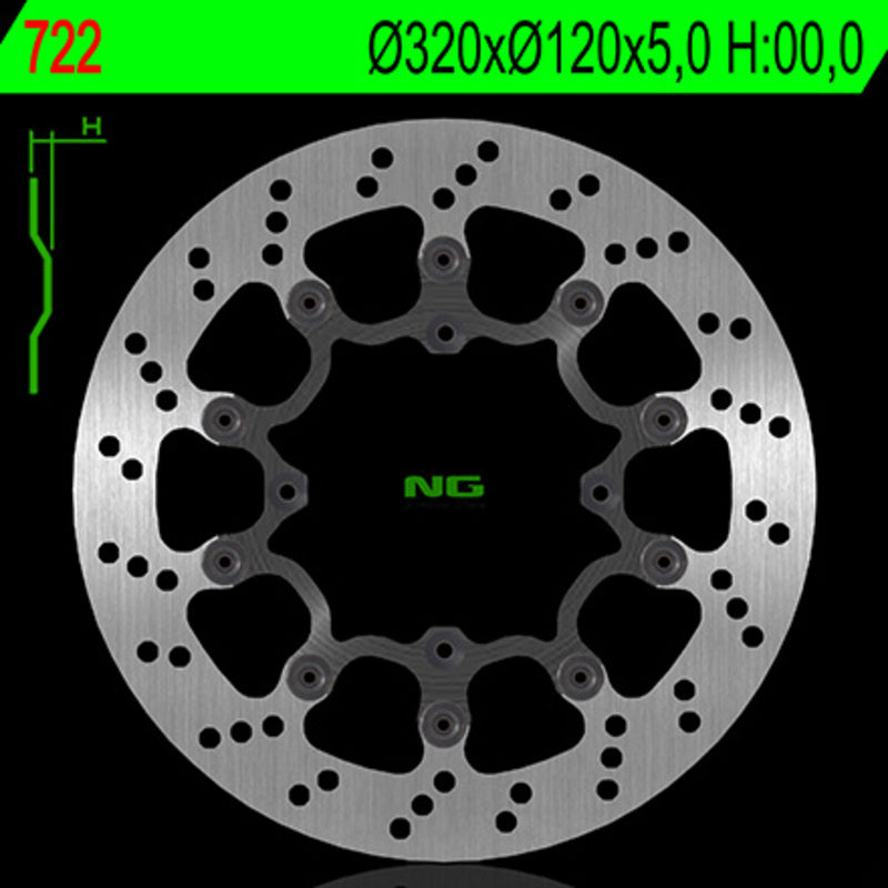 NG BRAKES Bremsscheibe schwimmend rund
