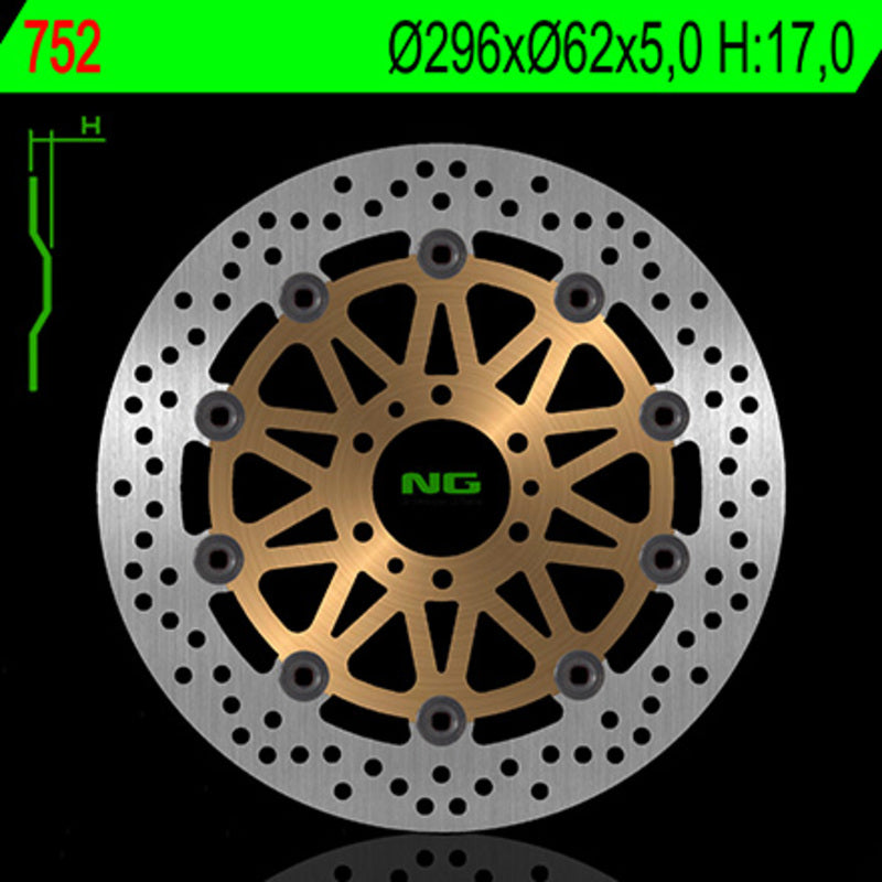NG BRAKES Bremsscheibe schwimmend rund