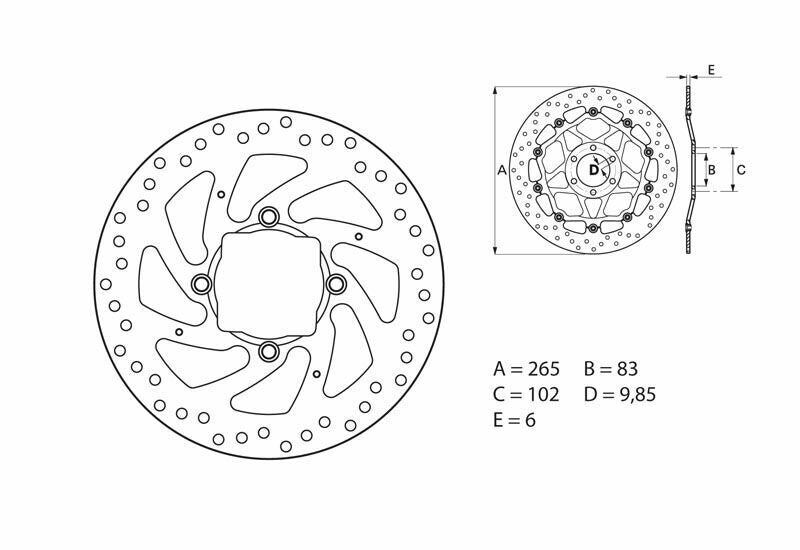 BREMBO Serie Oro rund starr Bremsscheibe