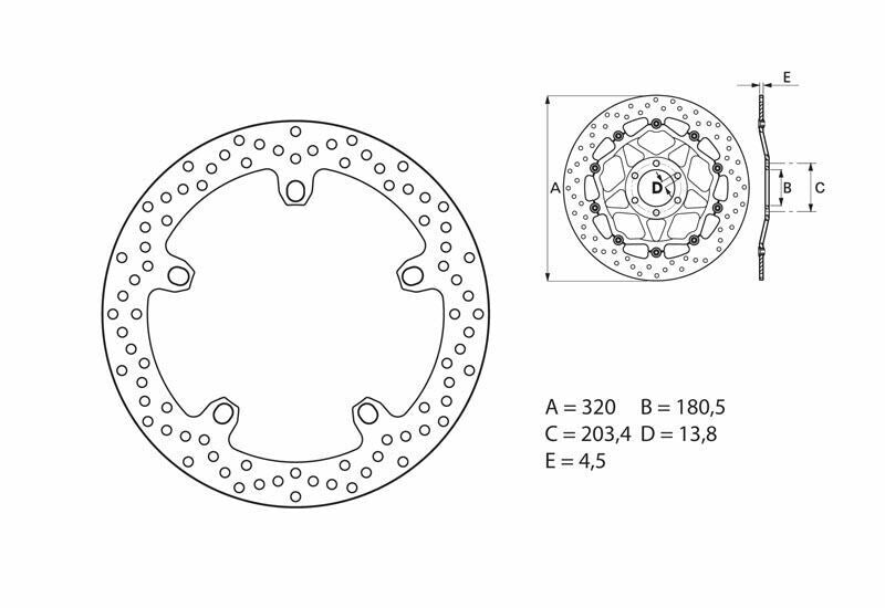 BREMBO Serie Oro rund starr Bremsscheibe