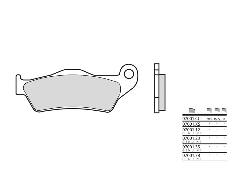 BREMBO Scooter Sintermetall Bremsbeläge - 07001XS