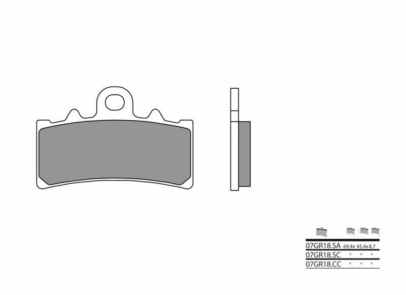 BREMBO Street Carbon Keramik Bremsbeläge - 07GR18CC
