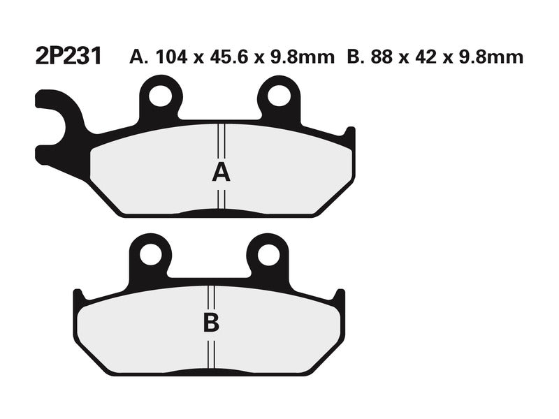 NISSIN Street Halbmetallische Bremsbeläge - 2P-231NS