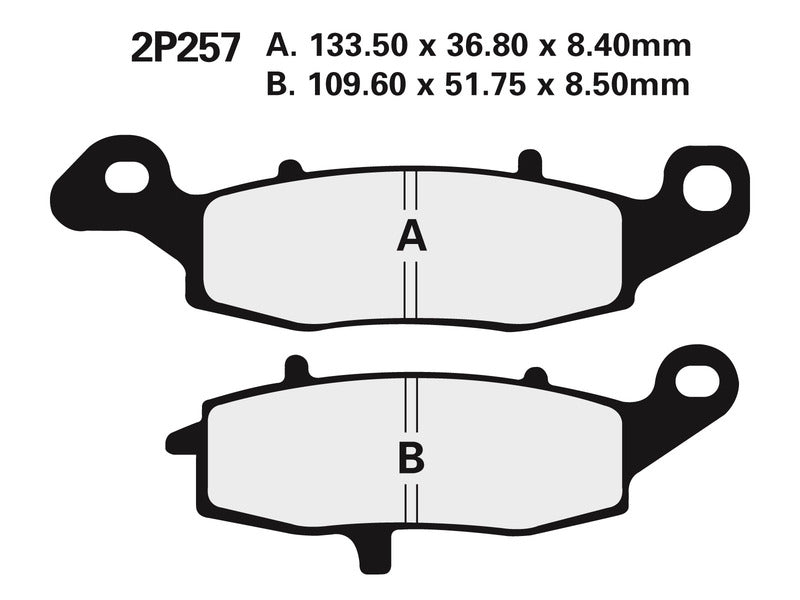 NISSIN Street Halbmetallische Bremsbeläge - 2P-257NS