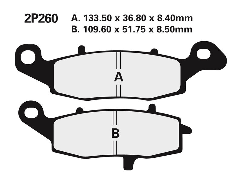 NISSIN Street Halbmetallische Bremsbeläge - 2P-260NS