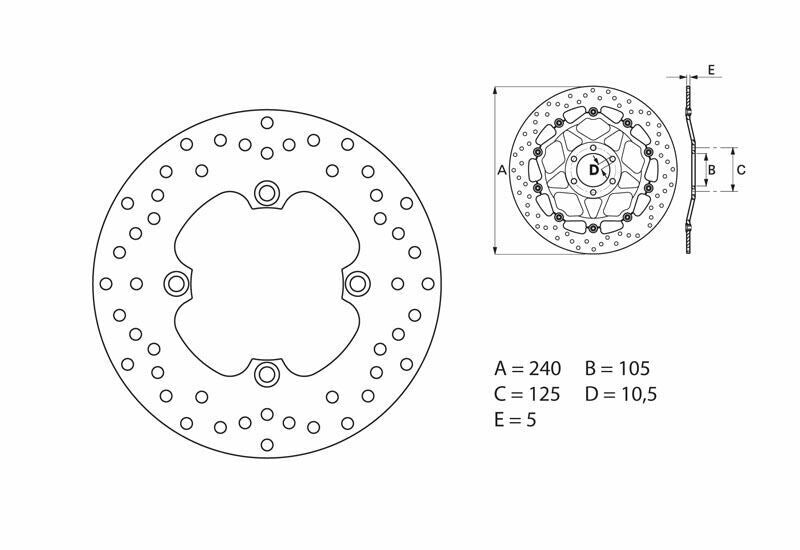 BREMBO Serie Oro rund starr Bremsscheibe