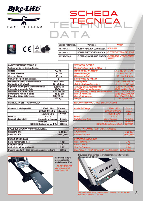 BIKE-LIFT Absolute 756 Split Hubtisch - AS756-003