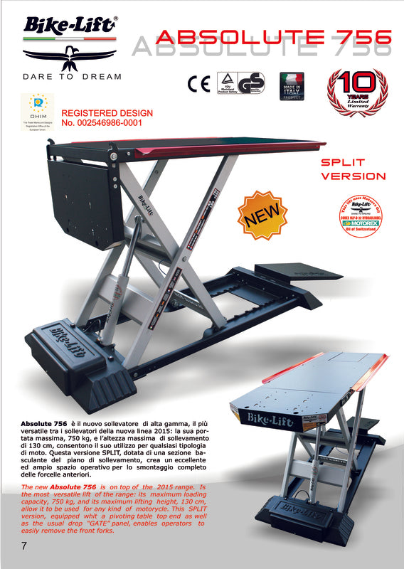 BIKE-LIFT Absolute 756 Split Hubtisch - AS756-003