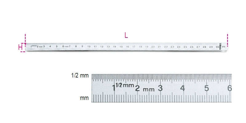BETA Flexible Maßstäbe 300mm Edelstahl