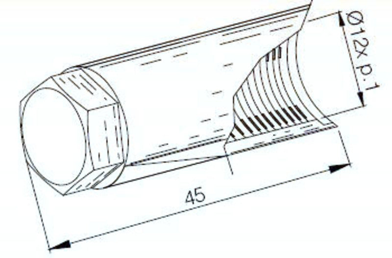 BUZZETTI Kurbelwellen-Schutzschraube für Polradabzieher M12 x 1,00 mm / L=45 mm