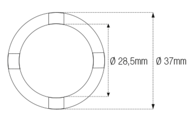 JMP Nutmuttern-Stecknuss für Schwinge/Rahmen Innen-Ø 28,5 mm/Außen-Ø 37 mm 4 Haken Kawasaki