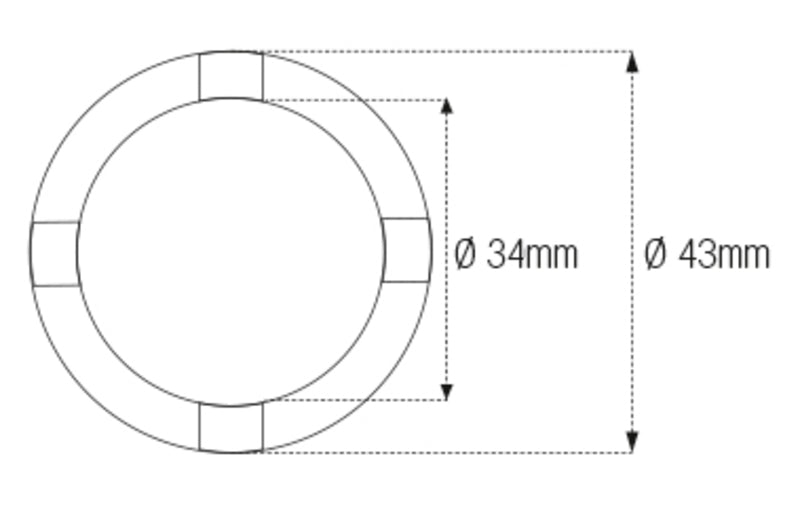 JMP Nutmuttern-Stecknuss für Schwinge/Rahmen Innen-Ø 34 mm/Außen-Ø 43 mm 4 Haken Kawasaki