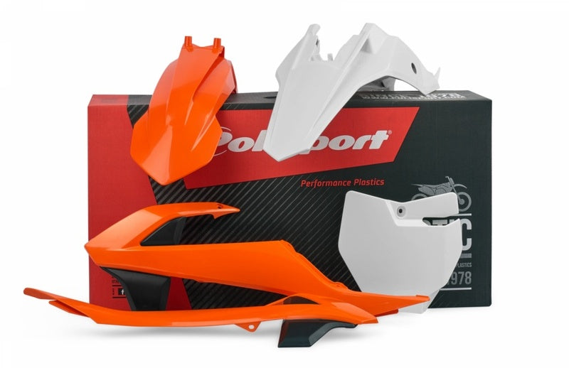 POLISPORT Plastik-Kit mit Luftfilterkastendeckel/Seitenteilen Originalfarbe (2016) KTM SX65