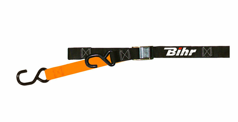BIHR Spanngurt mit Klemmschloss zweifarbig schwarz/orangefarben