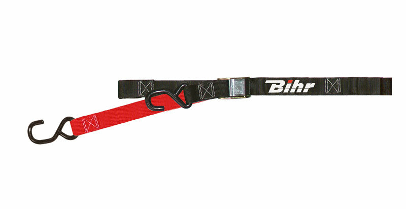 BIHR Spanngurt mit Klemmschloss zweifarbig schwarz/rot