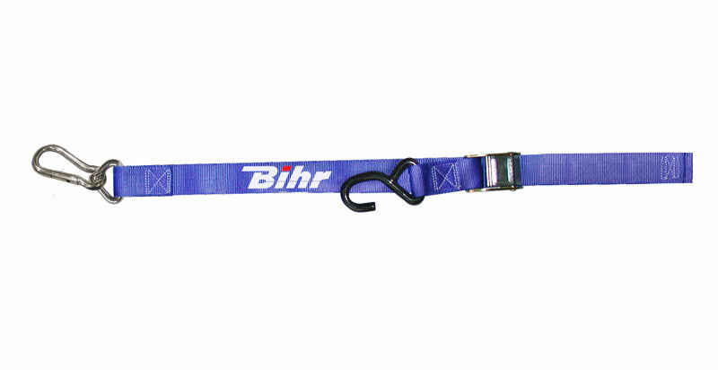 BIHR Spanngurt mit Karabinerhaken blau
