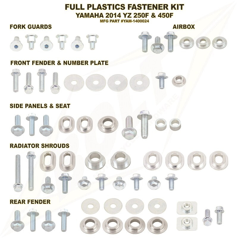 BOLT Kunststoff-Schraubensatz komplett Yamaha YZ250/450-F