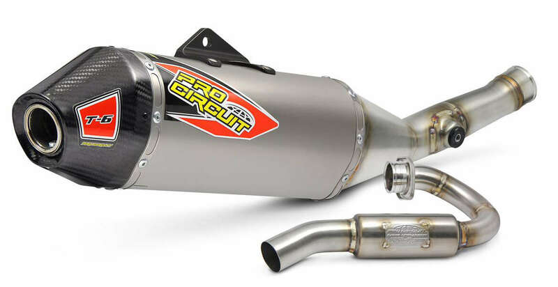 PRO CIRCUIT T-6 komplette Auspuffanlage - Chrom Stahl Kawasaki KXF