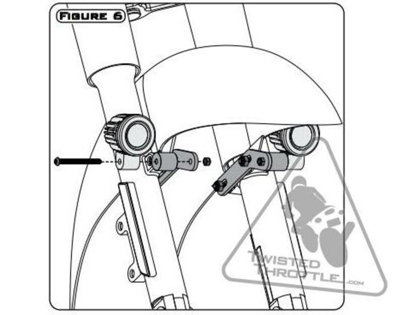 DENALI Beleuchtungs-Halterung Kawasaki Vulcan/Yamaha Star Cruisers