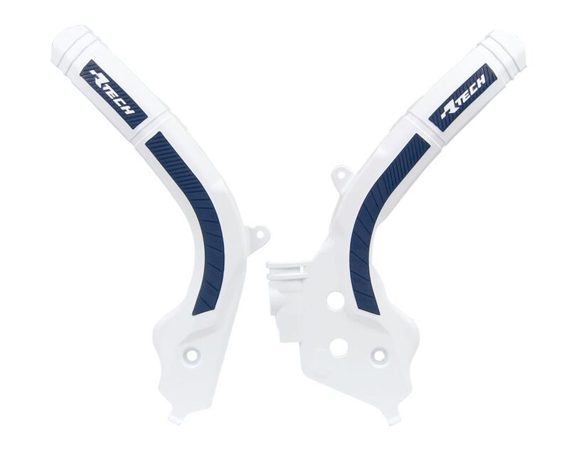 RACETECH Bi-Material Rahmenschutz Weiß/Blau