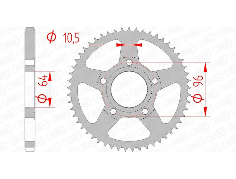 AFAM Standard Stahlritzel hinten 10203 - 428