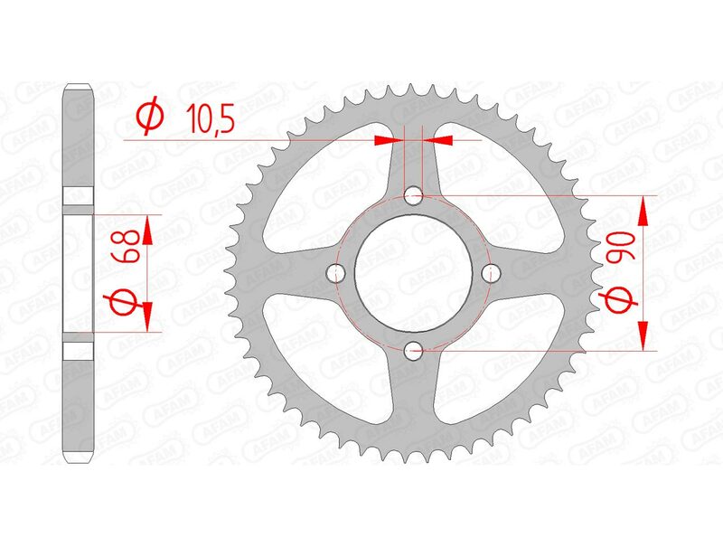 AFAM Standard Stahlritzel hinten 10205 - 428