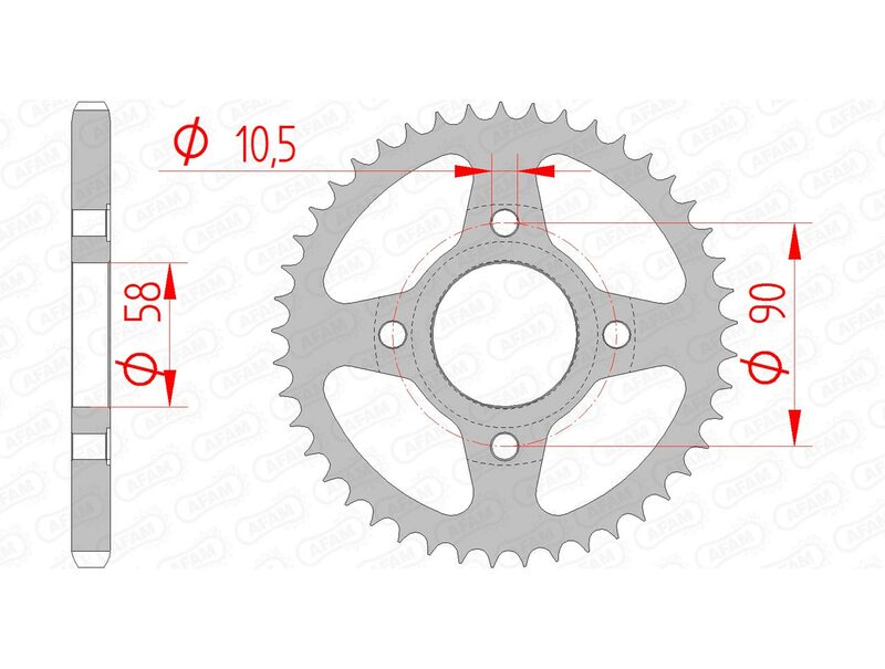 AFAM Standard Stahlritzel hinten 10223 - 428