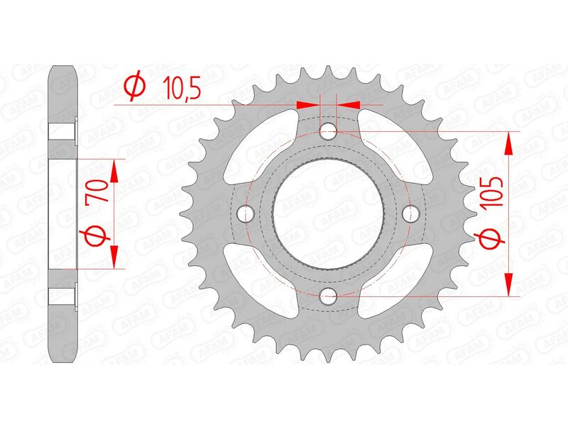 AFAM Standard Stahlritzel hinten 10401 - 530