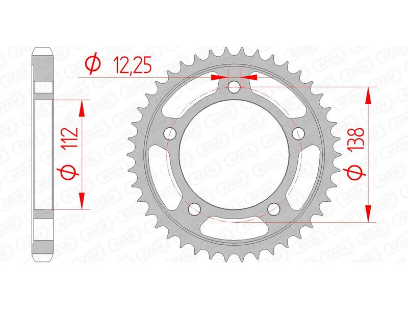 AFAM Standard Stahlritzel hinten 10508 - 530