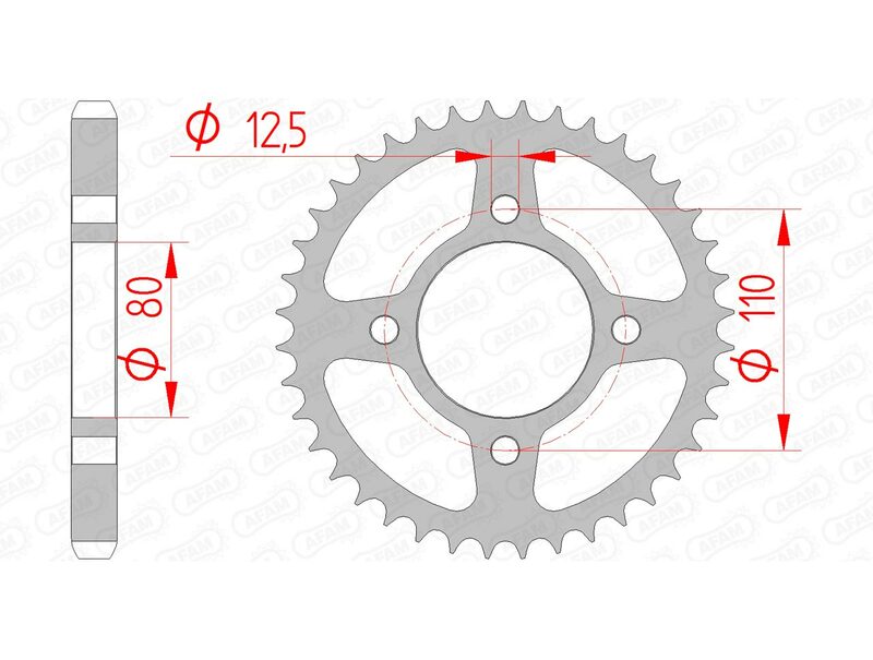 AFAM Standard Stahlritzel hinten 10603 - 530