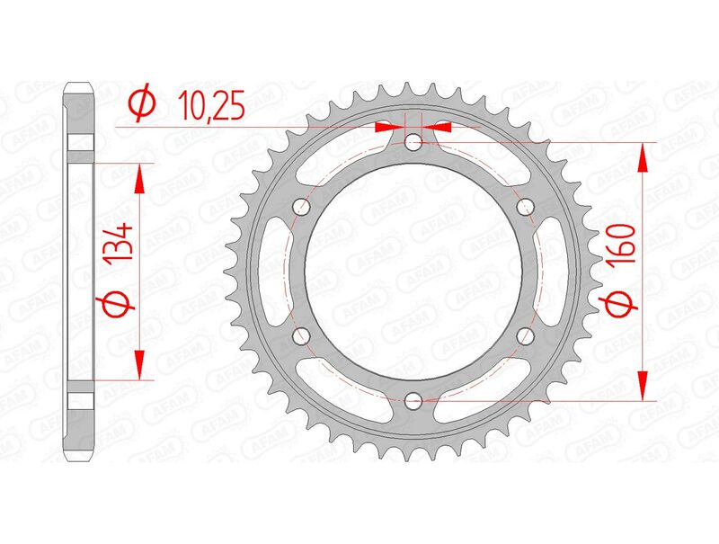 AFAM Standard Stahlritzel hinten 10617 - 525