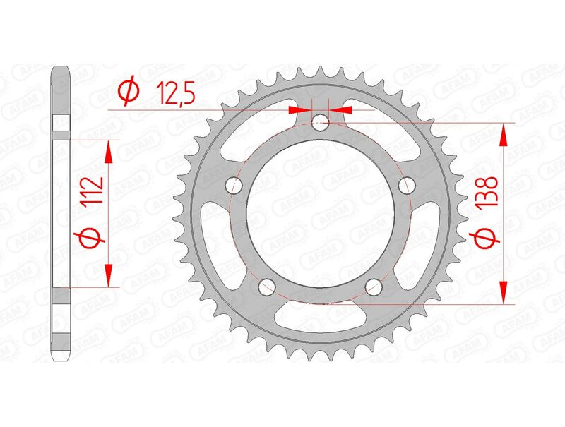 AFAM Standard Stahlritzel hinten 10627 - 520