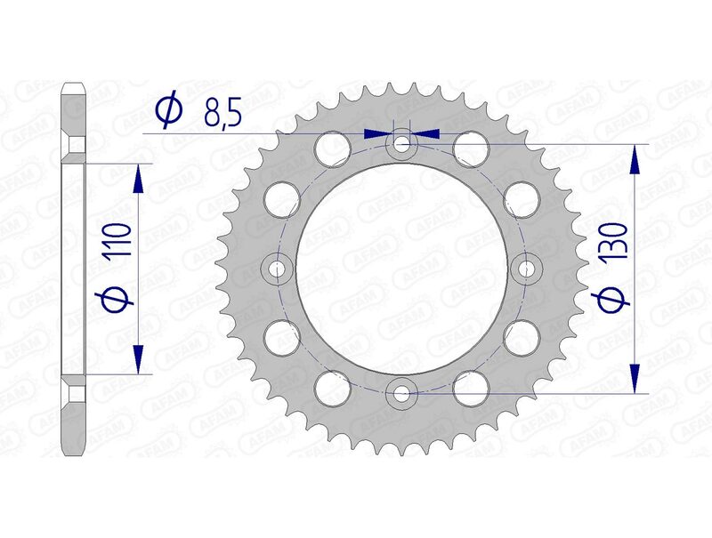 AFAM Ultraleichtes Aluminiumritzel hinten 11104 - 420