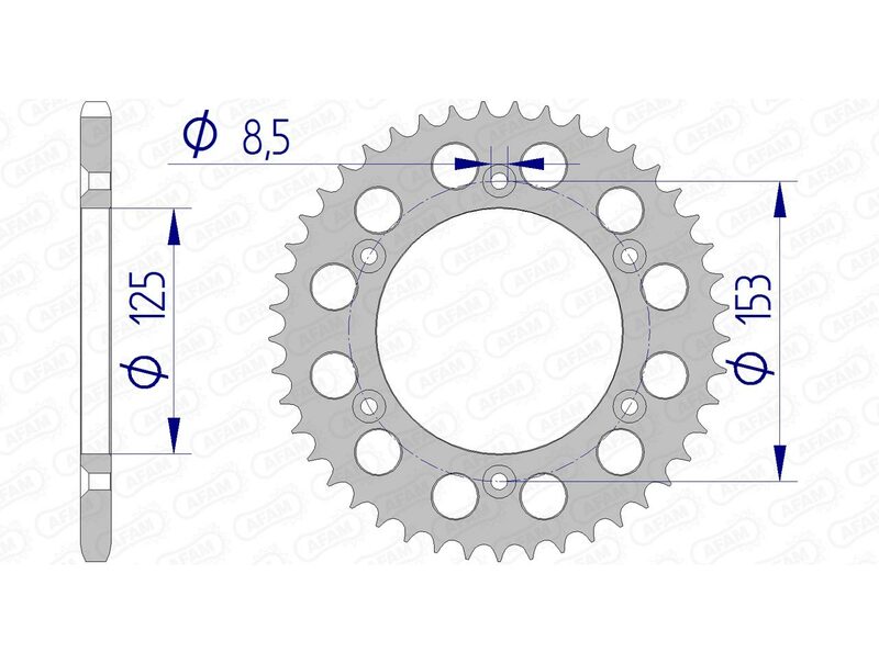 AFAM Ultraleichtes Aluminiumritzel hinten 11212 - 520