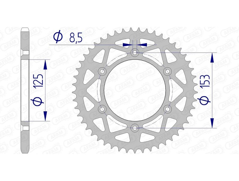 AFAM Ultraleichtes Aluminiumritzel hinten 11212 - 520