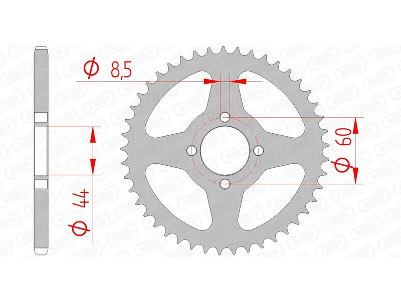 AFAM Standard Stahlritzel hinten 12100 - 420