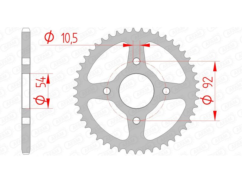 AFAM Standard Stahlritzel hinten 12115 - 420