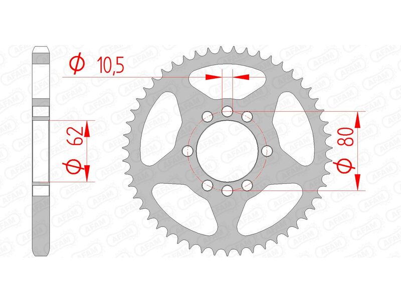AFAM Standard Stahlritzel hinten 12204 - 428