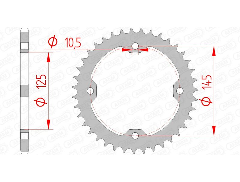 AFAM Standard Stahlritzel hinten 12407 - 520